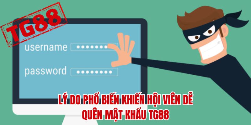 Lý do phổ biến khiến hội viên dễ quên mật khẩu TG88